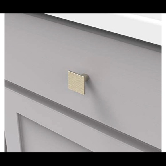 (WILL SEPARATE! Have 20) $3 each: Elusive Gold Nickel 1 1/4” Square Knobs - Picture 3 of 16